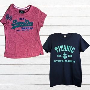 Dusty Rose and Blue T-Shirts Novelty